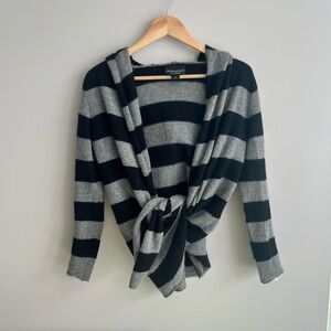 Cynthia Rowley y2k striped cashmere hooded cardigan